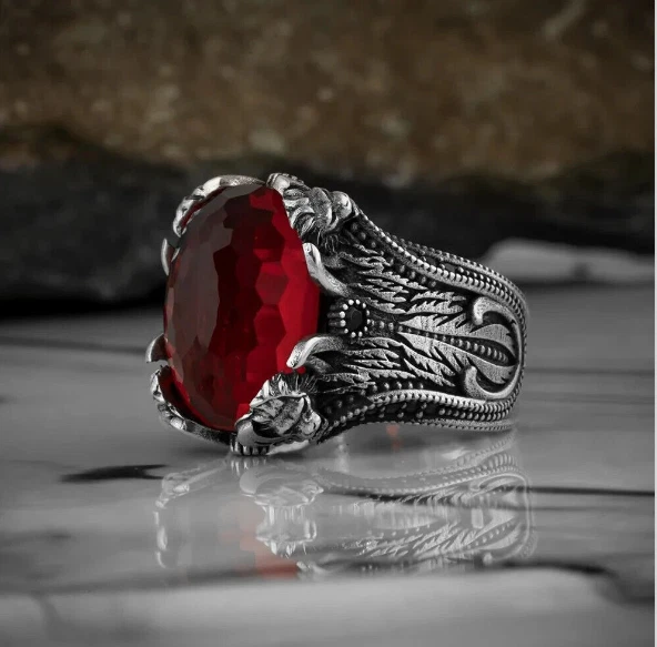 Sterling Silver Ruby Ring For Women With Red Stone - Silver Palace