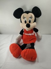 18" Disney Minnie Mouse Plush In Red Dress And Shoes Stuffed Animal Soft Eyed