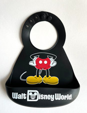 Walt Disney World Mickey Mouse Adjustable Silicone Baby Bib with Crumb Catcher