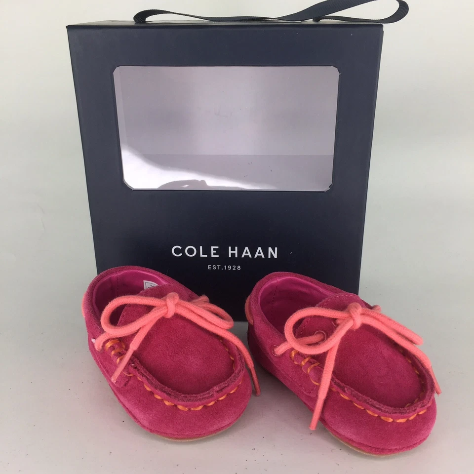 Новый в коробке Cole Haan Baby мокасины Grant драйвер розовый замши размер 0 (новорожденный - 6 недель) - Изображение 4 из 4