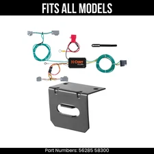 For 18-20 Volvo XC90 4 Pin Trailer Wire Plug & Bracket Fits All Models Curt Kit