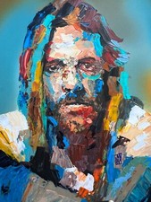 Original Taylor Hawkins Impasto Thick Painting Music Wall Art Foo Fighters 12x16