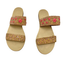 Jack Rogers Adair Slides Sandals Cork Floral Heart Women's Size 7.5