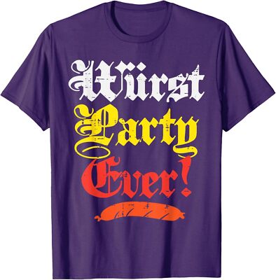 Wurst Party Ever Funny Oktoberfest Sausage Design Unisex T-Shirt