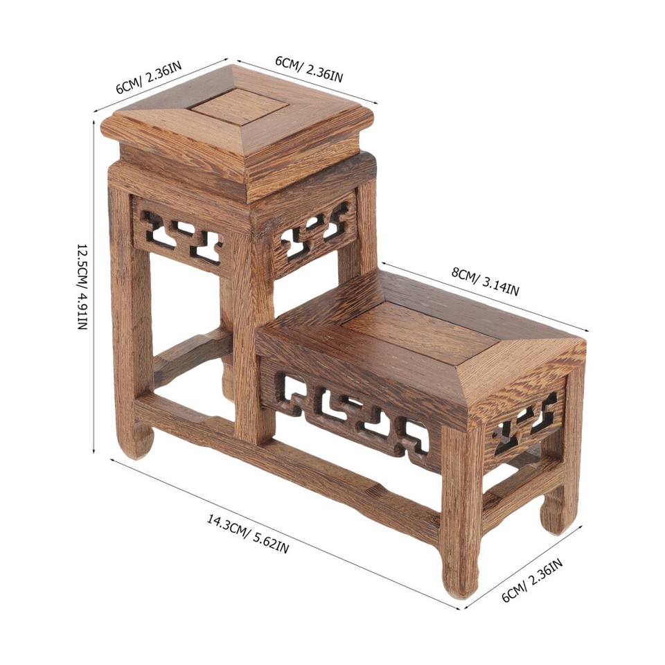 Plant Display Rack Bonsai Holder Retro Wood Plant Pot Rack Potted