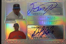 Autographed 2009 Bowman Sterling JENRRY MEJIA & FELIX DOUBRONT Autographed 16E