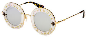 Gucci Sunglasses GG0113S 003 White/Gold 