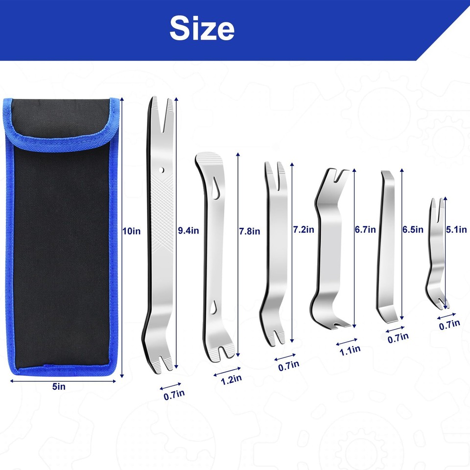 6pcs Trim Removal Tool metal Pry Tool Auto Trim Tools Car Interior