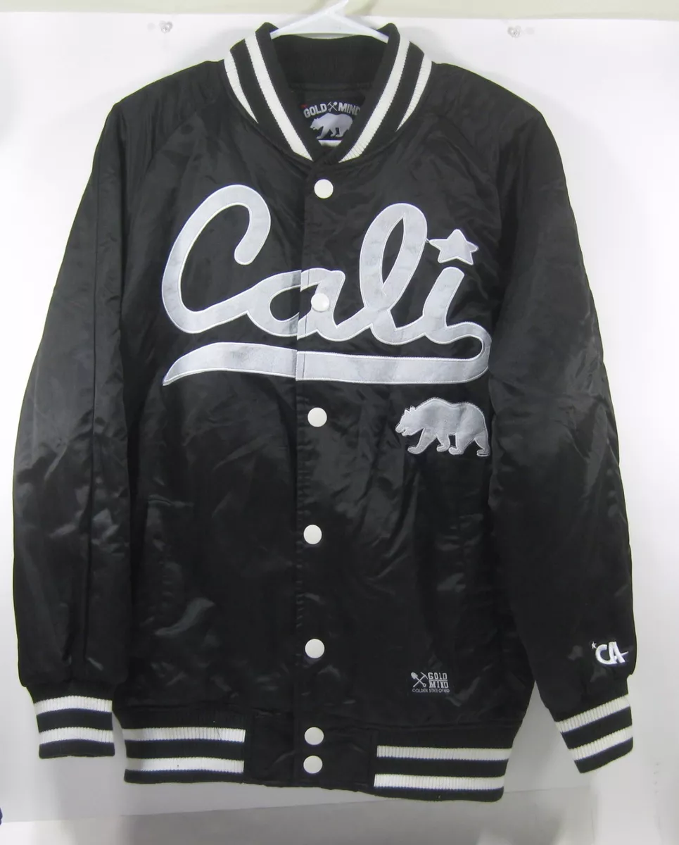 New GOLD MIND Varsity Jacket Black/White MEN Size S***