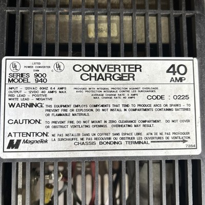 Used MAGNETEK 40 AMP Converter Charger Bonding Terminal Model 940 Tested Working