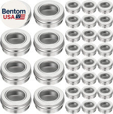 100 Pcs Aluminum Tin Jar Refillable Containers Clear Top Screw Lid round Tin Con