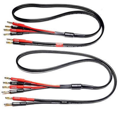 Cess-106-3F Bi-Wire Banana Plug Splitter Speaker Cable, 2 Banana Plugs to 4 Bana