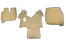 Beige Floor Mats Eco Leather Covers for Iveco Stralis 2003-2013 Left Side Drive