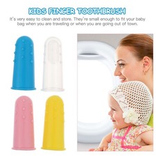4pcs Finger Toothbrush Silicone Baby Finger Brush Tooth Cleaner Oral Massager