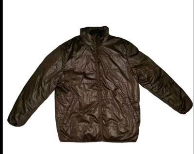 Women's Faded Glory Reversible Winter Puffer Coat Jacket Brown