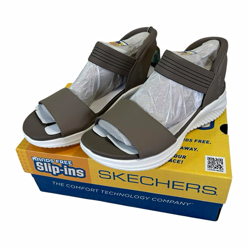 Skechers Slip-ins Ultra Flex 3.0 Summerville Womens 7 Taupe Sandals 119804 NIB