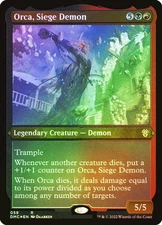 Orca, Siege Demon (Foil Etched) Dominaria  MAGIC LGND DEMON R FOIL 0253