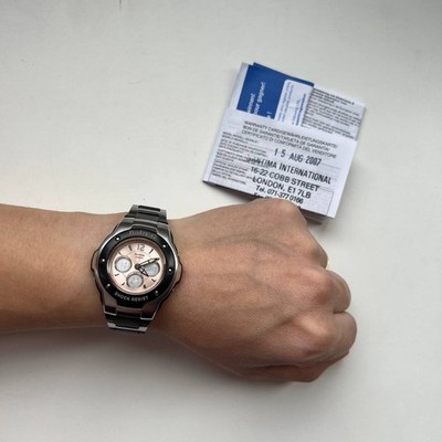 dual Casio Baby G G-MS MSG-300C/5001 black silver pink new battery papers 016