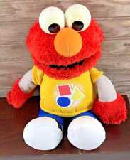 Sesame Street Talking ELMO Doll 2010 Shapes Colors Plush Toy WORKING 14"