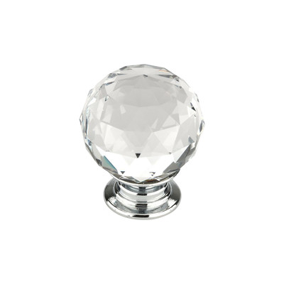 Crystal Chrome Clear Sphere Round 1-3/16'' (30mm) Kitchen Cabinet Drawer Knob