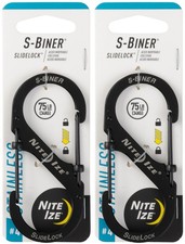Nite Ize S-Biner SlideLock Stainless Steel Carabiner 4 - Black 2-Pack 