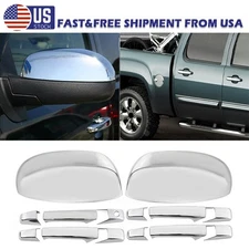 For 2007-13 Chevy Silverado GMC Sierra Chrome Mirror+4DR Handle Covers Overlay