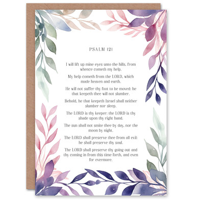 Psalm 121 Ich hebe meine Augen auf Altes Testament Bibel Christ Geburtstagskarte