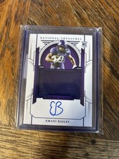 Emani Bailey 2024 Panini National Treasures Signed, Patch and Numbered 30/49