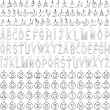 SANNIX 156Pcs/6 Sets Letter Charms, Alphabet ABC Letter Charms 3 Styles Capital