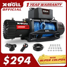 X-bull 12v Electric Winch 12000lbs Synthetic Rope Towing Truck 4x4 Off-road Jeep