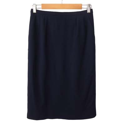 Jun Ashida Wool Knee-Length Skirt Navy Size 11 Excellent Condition