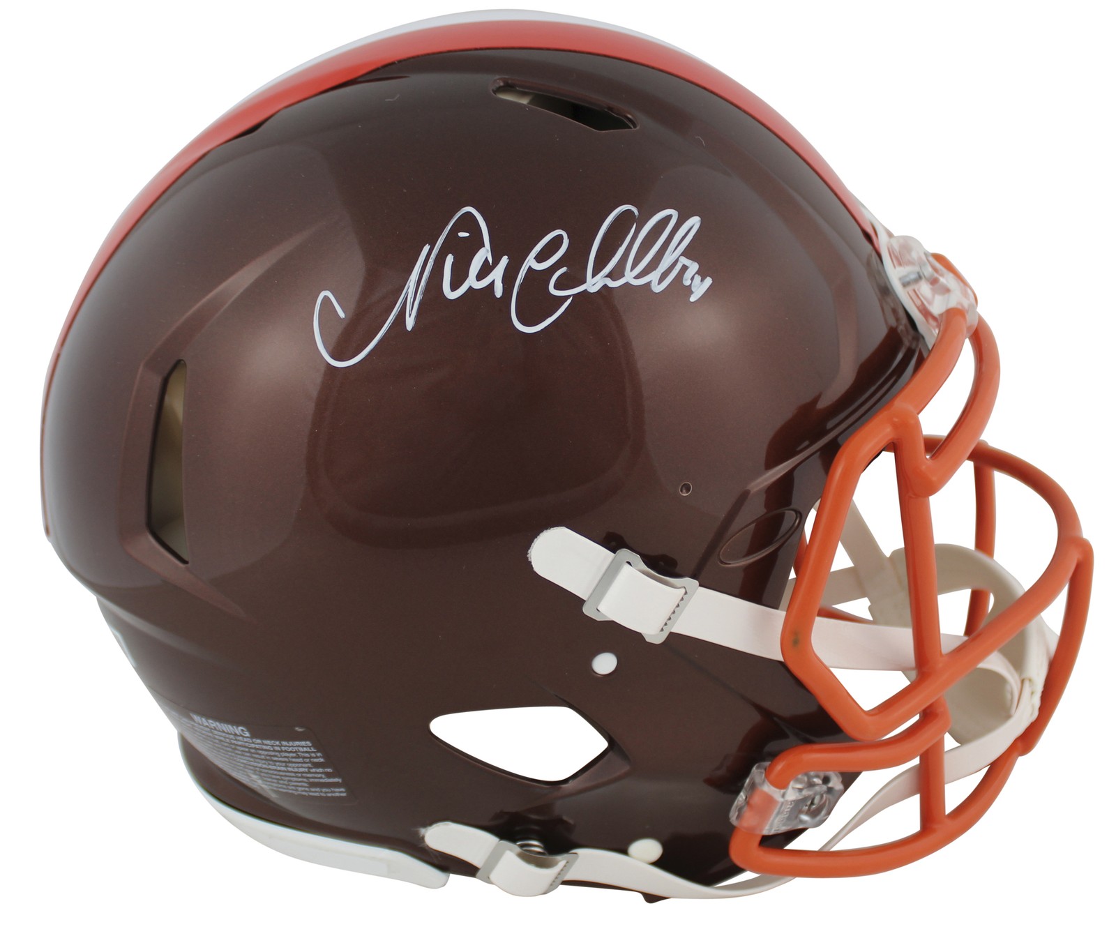 Nick Chubb Autographed Signed Cleveland Browns Browns Authentic Flash Full Size Speed Proline Helmet BAS Wit 