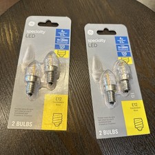 Lot Of 2 GE LED E12 Candelabra Base Clear C7 .5w 4w Specialty Bulbs 4 Bulbs