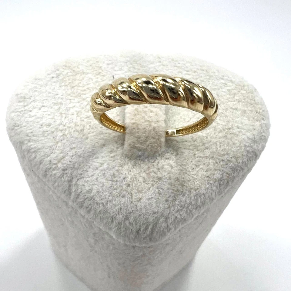 14K Yellow Gold Twisted Ring – Elegant, Smooth, and Delicate beautiful gift - Image 3 of 4