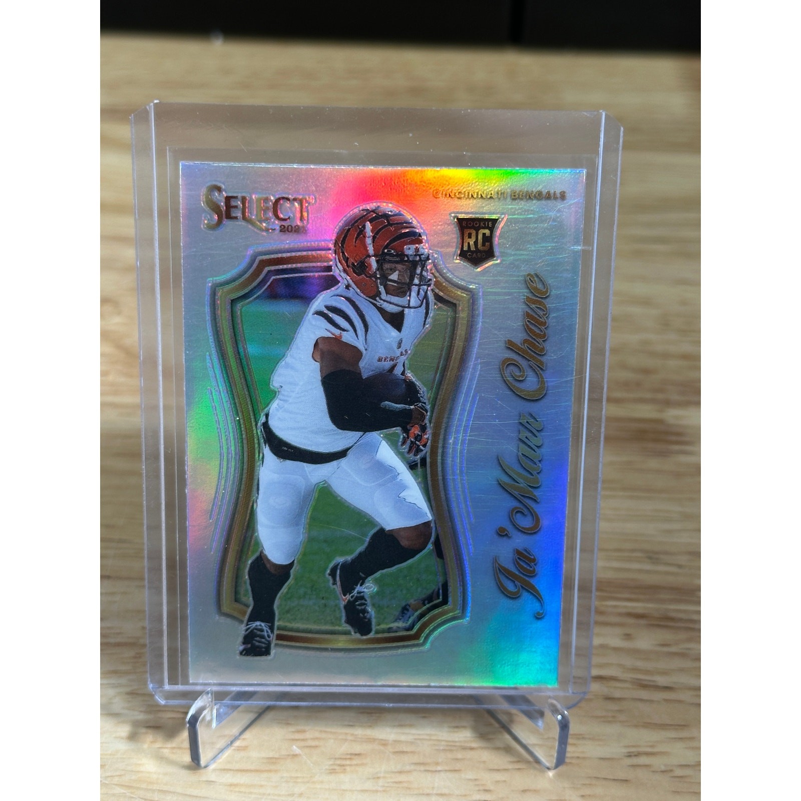 2021 Panini Select - Select Certified Rookies Ja'Marr Chase #SCR-12 Silver Prizm