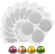 100Pcs Aluminum Foil Lids for Nespresso Vertuo Pods 61mm, White 