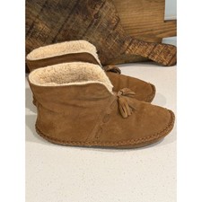 Bearpaw Pawz size 10 brown suede bootie slippers