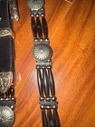 Vintage Buffalo Horn Hairpipe Concho Belt 38" Southwestern Western Boho Heavy — photo 2