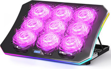Laptop Cooling Pad, Gaming Laptop Fan Cooling Pad with 9 Quiet Fans, RGB Laptop