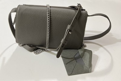 AllSaints Women's Fetch Leather Chain Wallet Crossbody Bag Ash Gray