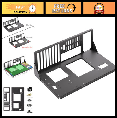 Open Air PC Case for ATX MATX ITX Motherboards, DIY Computer Rack, Black Steel