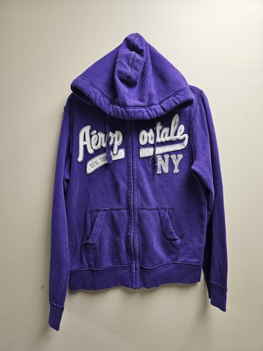 Aeropostale Hoodie Womens Medium Full Zip Embroidered NY Varsity Retro Y2K