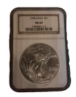1998 $1 American Silver Eagle NGC MS69 Brown Label