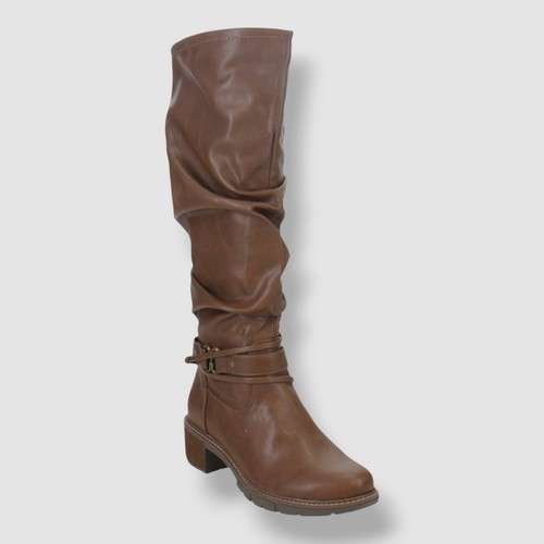 White Mountain Women's Brown Crammers Regular Calf Knee High Boots Shoes Size 5