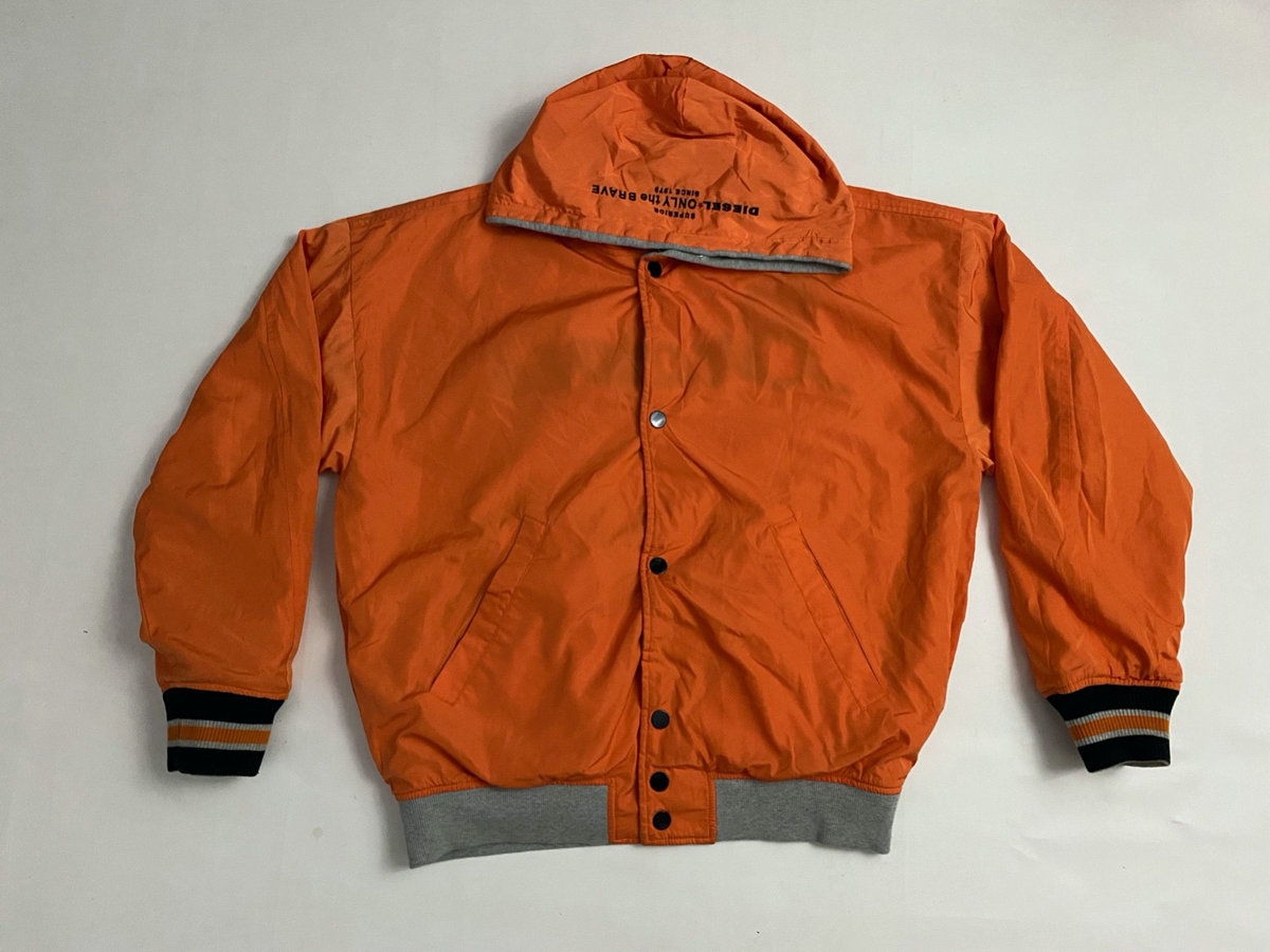 The Diesel Reversable Gray Orange Bomber Jacket Size L | eBay