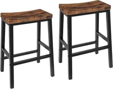 HOOBRO Bar Stools Set of 2 Bar Chairs Saddle Stools Kitchen Counter Stools