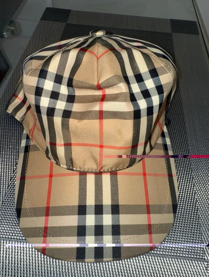 Gorra de béisbol Burberry vintage a cuadros para hombre talla M hecha en Inglaterra 100 algodón Foto 3 de 4