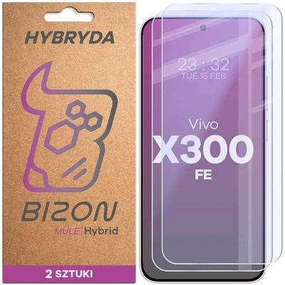 2x Schutzglas für Vivo X300 FE Bizon Displayschutzglas Hybridglas Glas