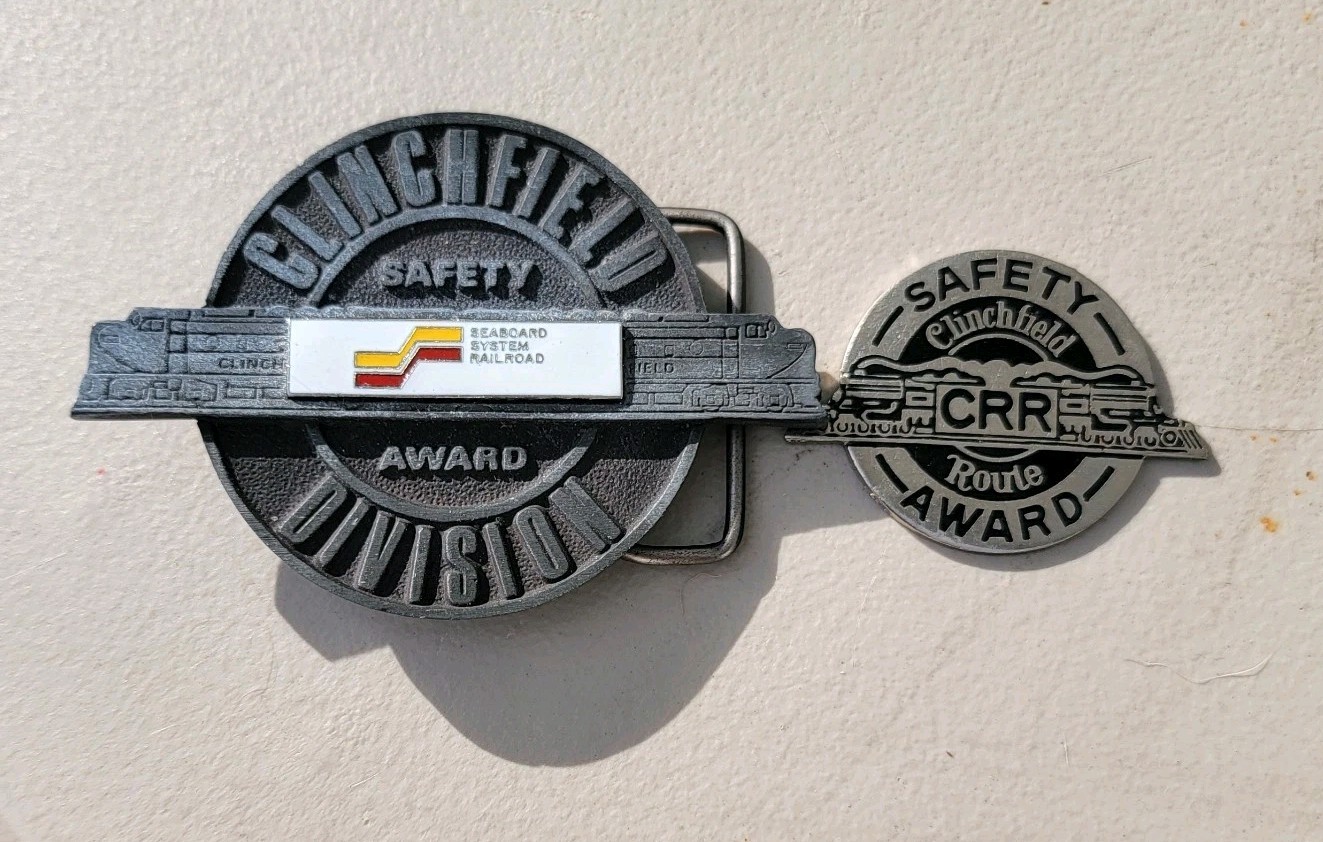 Clinchfield railroad Collectibles.  Buckle & Medallion.