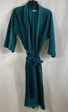 Vintage 80s Christian Dior Monsieur Men's Green Ribbed Velour Robe One Size
